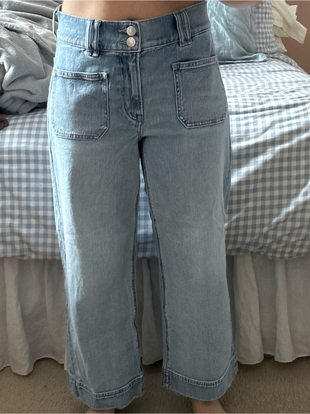 American Eagle Outfitters Light Blue Wide Leg Jeans